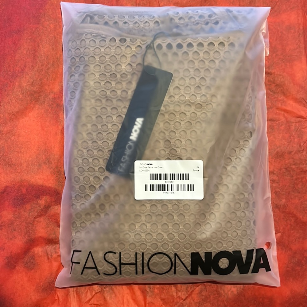 In A Daze Fishnet Maxi Dress-Taupe from FashionNova  (Size: Medium) - Picture 2 of 7